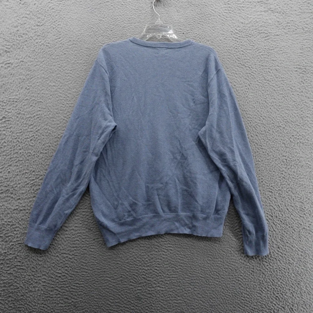 J Crew Long Sleeve Cotton Sweater Tee XL Blue Mens Lightweight‎ Crew Neck